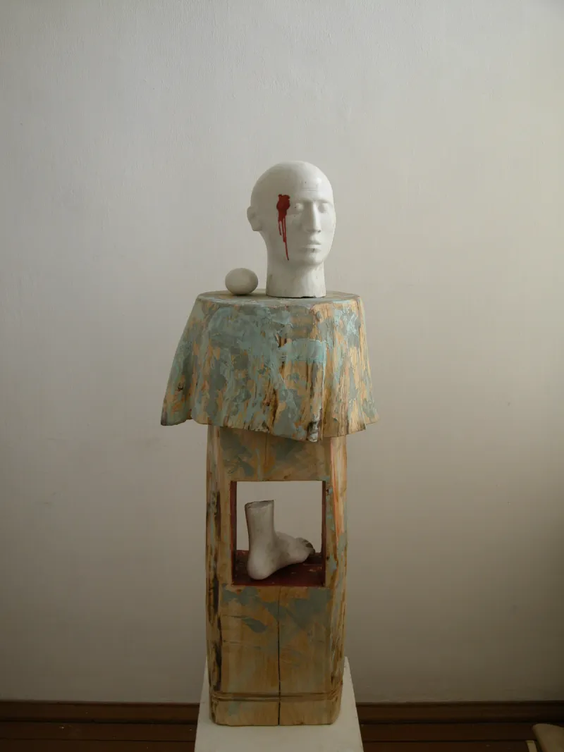 Dedication
wood, marble, 160x50x50cm
2002